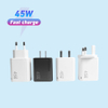 Chargeur ultra rapide 45 W double ports, prise pliable, chargeur GaN compact