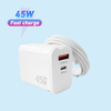 Chargeur ultra rapide 45 W double ports, prise pliable, chargeur GaN compact