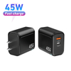 Bloc de chargeur USB C, bloc de charge rapide 45W PD 3.0, chargeur mural de Type C, adaptateur de chargeur GaN de voyage pliable