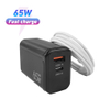  Chargeur USB C 65 W, bloc de chargeur rapide GaN Nexode 3 ports, chargeur pliable compact