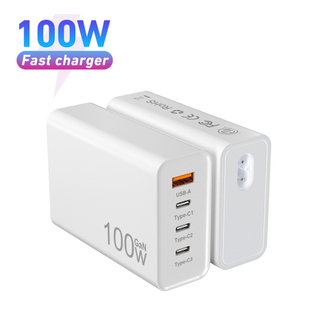 Chargeur mural USB C, 100 W PD 3.0 PPS 4 ports GaN III chargeur rapide Type C station de charge adaptateur secteur pliable bloc de chargeur de voyage