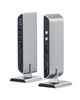  Station d'accueil de commutation KVM USB C double 4K 60 Hz personnalisée pour 2 ordinateurs, charge jusqu'à 100 W, DisplayPort et HDMI, port USB-A/C 10 Gbit/s, compatible Thunderbolt 4