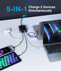Chargeur rapide USB C personnalisé 200W 245W, Station de charge à 5 ports, bloc Hub, adaptateur d'alimentation pour chargeur d'ordinateur portable