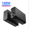 Chargeur USB C 100 W GaN pliable et compact, adaptateur secteur pour chargeur mural