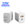 Chargeur mural GaN USB C 33W PD 30W + QC 4.0 PPS, bloc de charge ultra rapide avec affichage en watts et prise pliable, adaptateur d'alimentation de Port type-c 